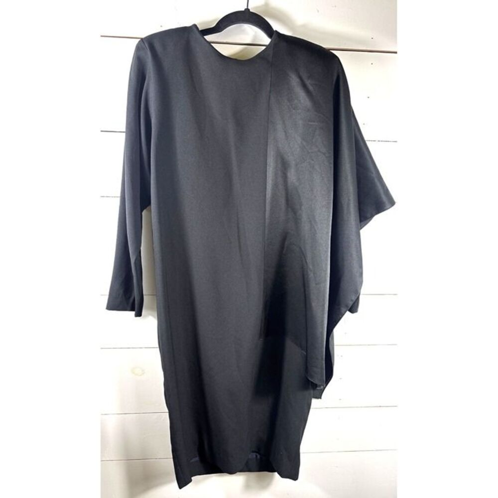 Steven Stolman Black Draped Sleeve Dress Size 5/6 85% Triacetate 15% Polyester